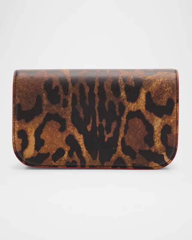 Paloma Small Clutch Bag in Bengali-Print Calf Leather